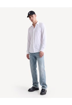 Camisa Comfy Slim  Para Hombre Blanco Seven Seven