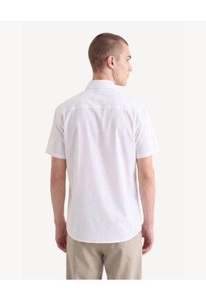 Camisa Esencial Manga Corta  Para Hombre Blanco Seven Seven