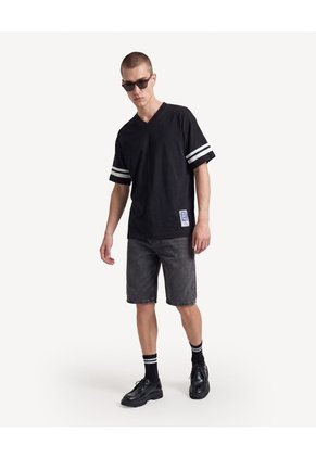 Bermuda Denim Regular  Para Hombre Negro Seven Seven