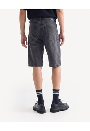 Bermuda Denim Regular  Para Hombre Negro Seven Seven