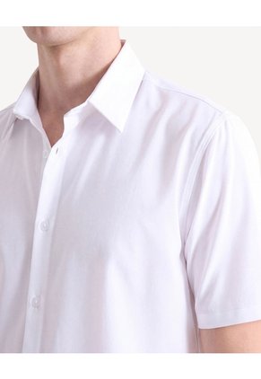 Camisa Esencial Manga Corta  Para Hombre Blanco Seven Seven