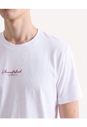Camiseta Arte Bordado Para Hombre Blanco Seven Seven