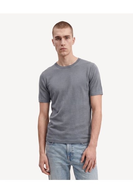 Camiseta Tricot Regular  Para Hombre Gris Seven Seven