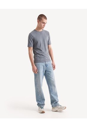 Camiseta Tricot Regular  Para Hombre Gris Seven Seven