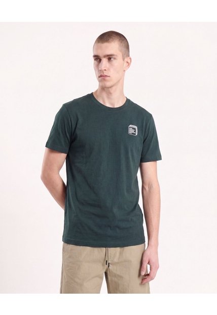 Camiseta Detalle Metalizado  Para Hombre Verde Seven Seven