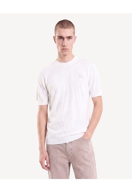 Camiseta Tricot Texturizada  Para Hombre Marfil Seven Seven