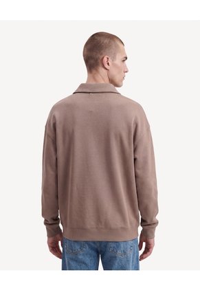 Buzo Half Zipper Para Hombre Taupe Seven Seven