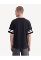 Camiseta Cuello V Con Textura  Para Hombre Negro Seven Seven de Seven Seven