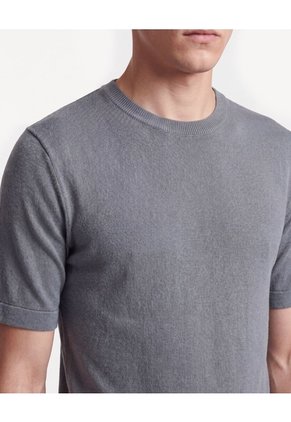 Camiseta Tricot Regular  Para Hombre Gris Seven Seven