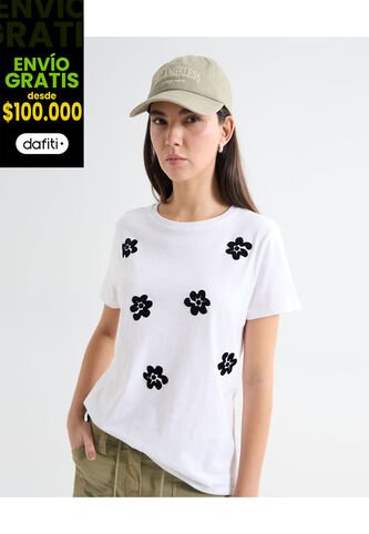 Camiseta Para Mujer Manga Corta Cuello Redondo Color Crudo Marca Seven Seven #28096199 Seven Seven