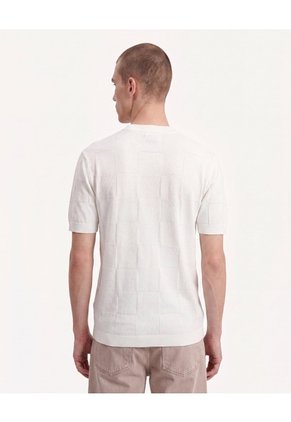 Camiseta Tricot Texturizada  Para Hombre Marfil Seven Seven