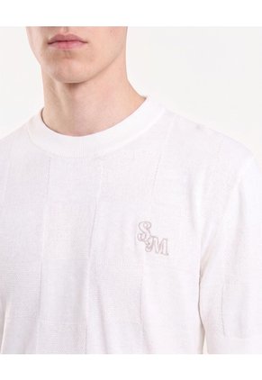 Camiseta Tricot Texturizada  Para Hombre Marfil Seven Seven