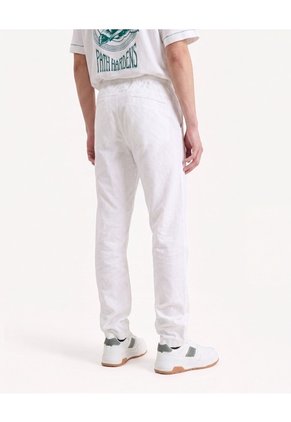 Pantalón Carrot En Lino Para Hombre Marfil Seven Seven