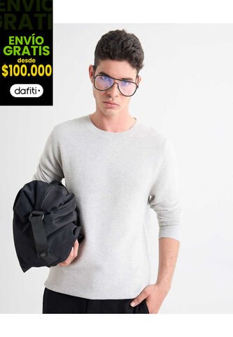 Saco Para Hombre Cuello Redondo Color Gris Marca Seven Seven #45330240 Seven Seven