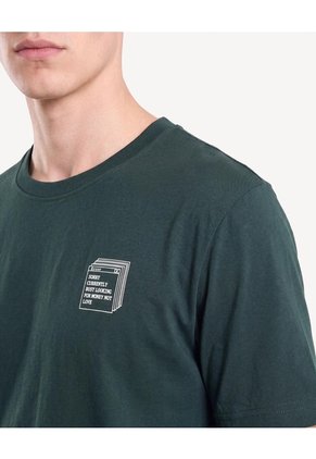 Camiseta Detalle Metalizado Para Hombre Verde Seven Seven