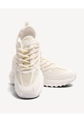 Tenis Deportivos Modernos Para Mujer Marfil Seven Seven