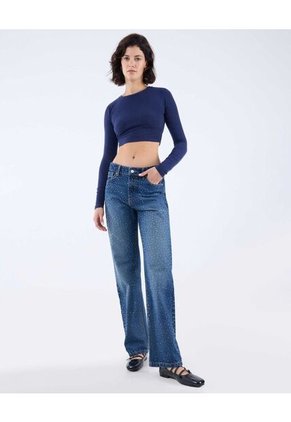 Camiseta Para Mujer Manga Larga Color Azul Oscuro Marca Seven Seven #28096046