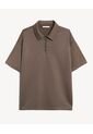 Polo Relaxed Zipper  Para Hombre Café Seven Seven de Seven Seven