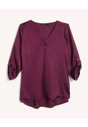 Blusa Para Mujer Manga 3/4 Color Vino Marca Seven Seven #28124090
