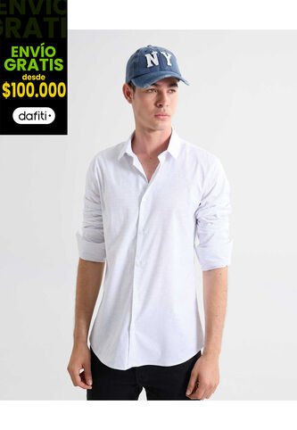 Camisa Para Hombre Manga Larga Sin Bolsillo Cuello Casual M Color Crudo Marca Seven Seven #45012113 Seven Seven