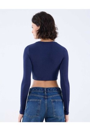 Camiseta Para Mujer Manga Larga Color Azul Oscuro Marca Seven Seven #28096046