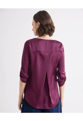 Blusa Para Mujer Manga 3/4 Color Vino Marca Seven Seven #28124090