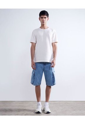 Camiseta Para Hombre Manga Corta Color Marfil Marca Seven Seven #45092522