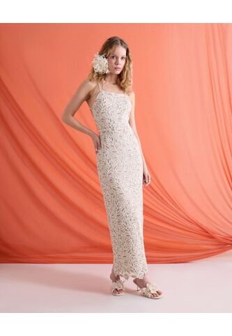 Vestido  Para Mujer M/Sisa Largo Color Beige Marca Seven Seven #28171516 Seven Seven