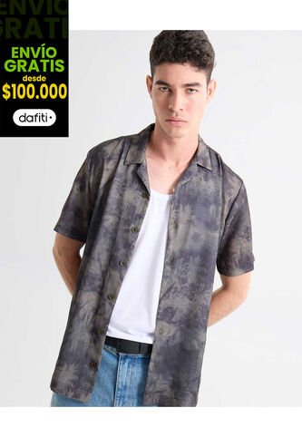 Camisa Para Hombre Manga Corta Sin Bolsillo Cuello Resort Color Verde Marca Seven Seven #45012132 Seven Seven