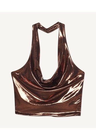 Crop Top Para Mujer Manga Sisa Color Camel Marca Seven Seven #28095605 Seven Seven