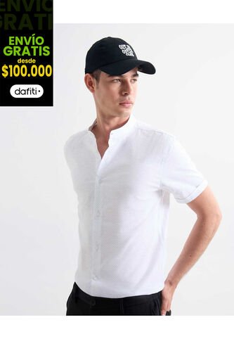 Camisa Para Hombre Manga Corta Sin Bolsillo Cuello Neru Color Crudo Marca Seven Seven #45012119 Seven Seven