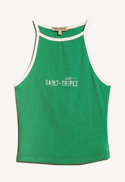 Crop Top Para Mujer Manga Sisa Color Verde  Marca Seven Seven #28095750