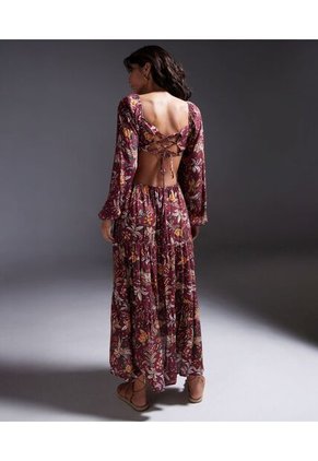 Vestido Para Mujer Manga Larga Color Vino Marca Seven Seven #28171192