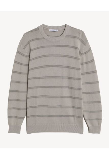 Buzo Rayado Relaxed  Para Hombre Café Seven Seven