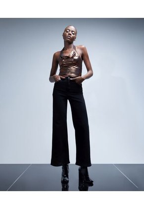 Crop Top Para Mujer Manga Sisa Color Camel Marca Seven Seven #28095605