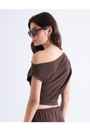 Camiseta  Para Mujer Manga Corta Moda Color Café Marca Seven Seven #28096660