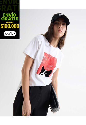 Camiseta Para Mujer Manga Corta Cuello Redondo Color Crudo Marca Seven Seven #28096209 Seven Seven