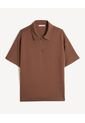 Polo Relaxed Zipper  Para Hombre Café Seven Seven de Seven Seven