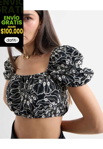 Blusa Para Mujer Manga Corta Color Negro Marca Seven Seven #28124033 Seven Seven