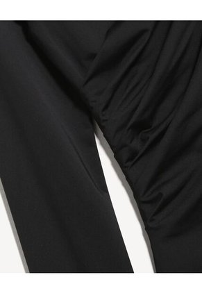 Body Drapeado De Manga Larga  Para Mujer Negro Seven Seven