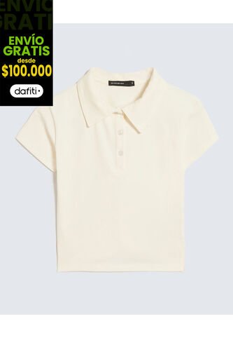 Polo Para Mujer Manga Corta Color Crudo Marca Seven Seven #28110008 Seven Seven