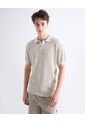 Polo Tejido Texturizado  Para Hombre Gris Seven Seven de Seven Seven