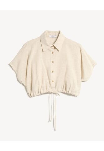 Blusa Crop Con Botones  Para Mujer Crudo Seven Seven Seven Seven
