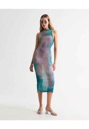 Vestido Para Mujer M/Sisa Medio Color Azul Marca Seven Seven #28171401