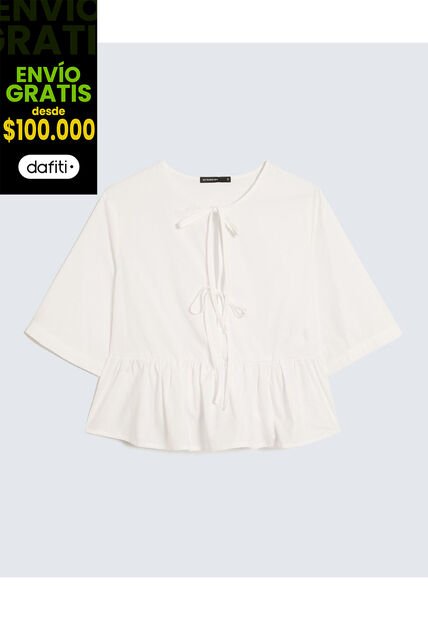 Blusa Para Mujer Manga Corta Color Crudo Marca Seven Seven #28124043