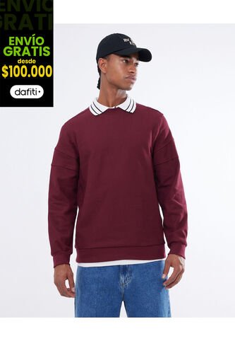 Buzo Para Hombre Cuello Redondo Color Vino Marca Seven Seven #45060673 Seven Seven