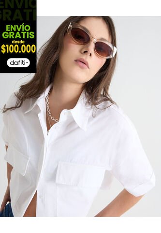 Blusa Para Mujer Manga Corta Color Crudo Marca Seven Seven #28124051 Seven Seven