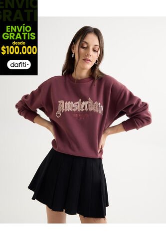 Buzo Para Mujer Cuello Redondo Color Vino Marca Seven Seven #28060454 Seven Seven