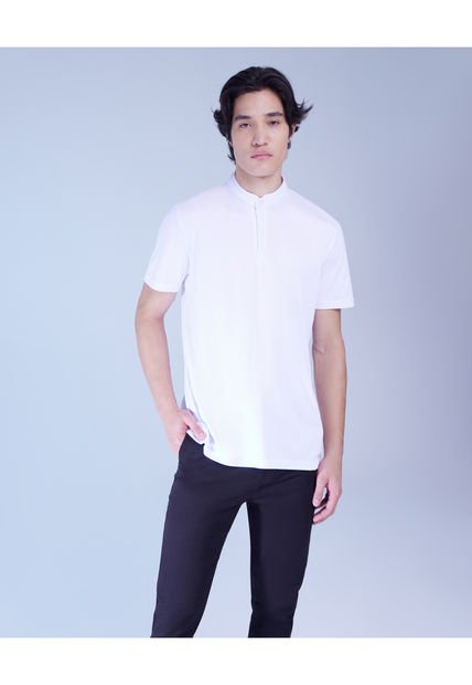 Polo Para Hombre Cuello Mao  Color Blanco Marca Seven Seven #45110742