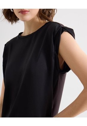 Blusa Para Mujer Manga Corta Color Negro Marca Seven Seven #28123301